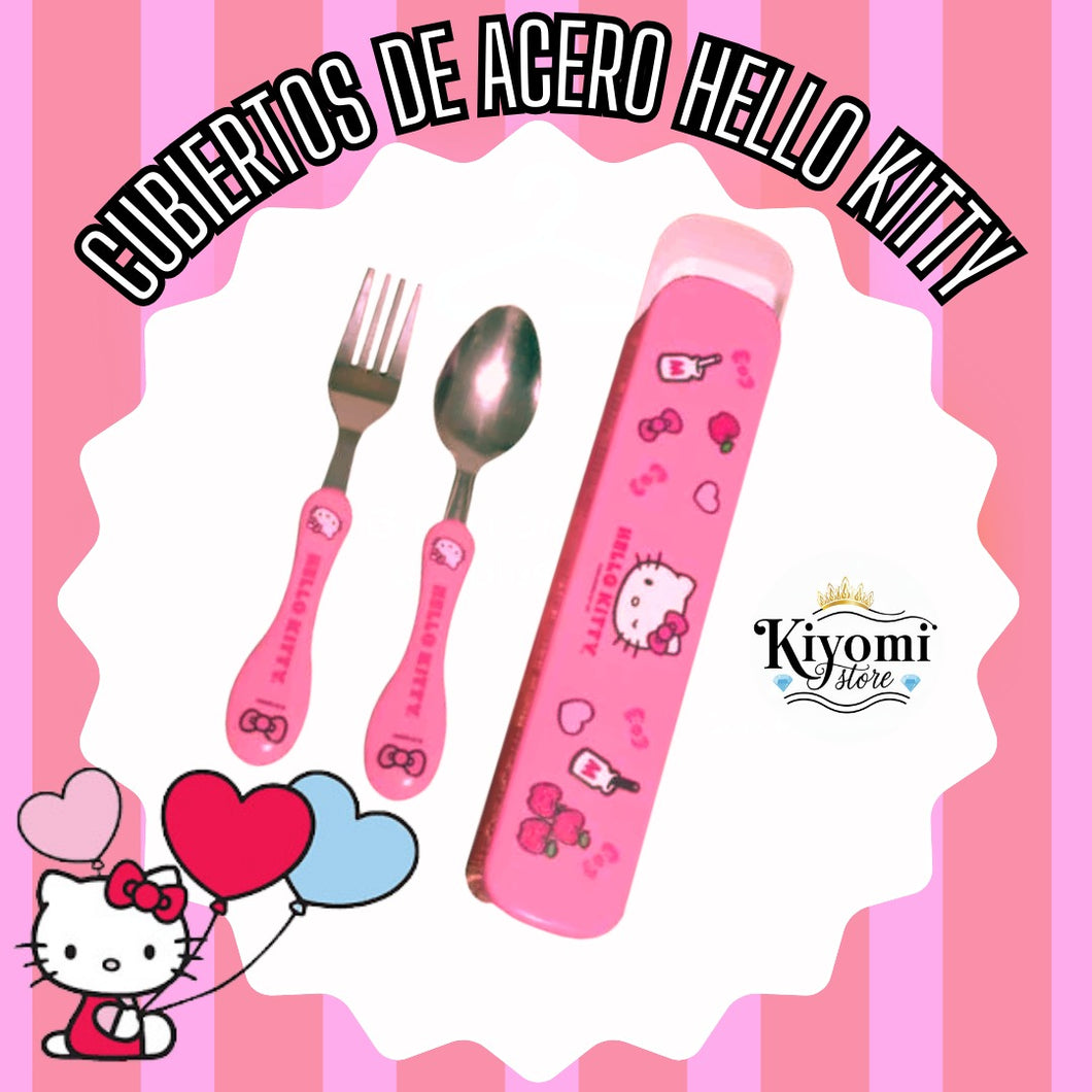 CUBIERTOS DE ACERO HELLO KITTY